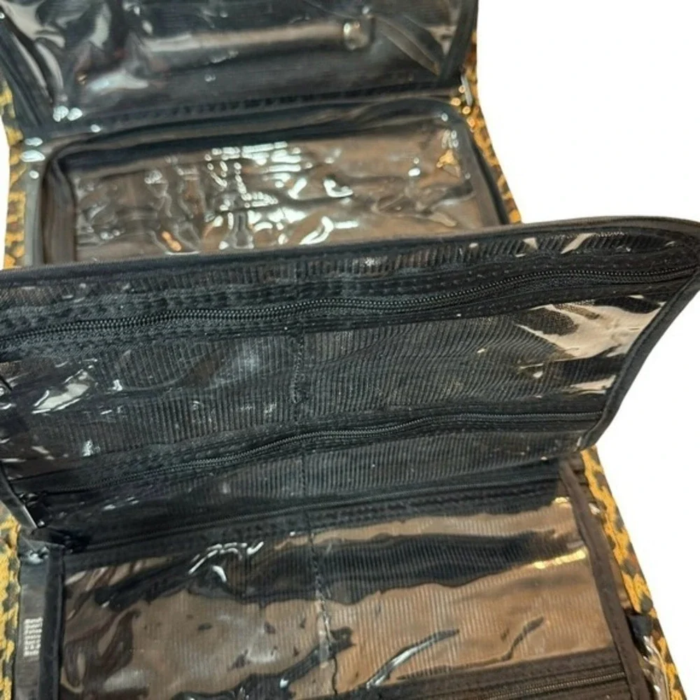 $4/40 Toiletry Cosmetic Bag Leopard Print Rhinestone Embellished Makeup‎ Travel